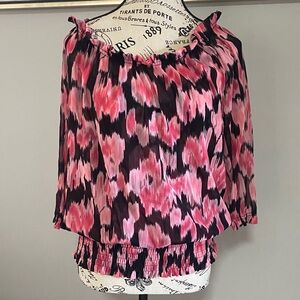INC International Concepts Pink and Black Blouse